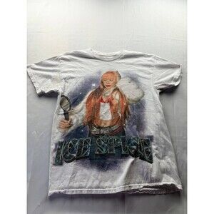 Ice‎ Spice T-Shirt White Mens Small Mirror Portrait Glam Hip Hop Short Sleeve